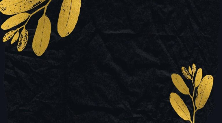 Two branches of gold falling on a black background represent condolences to the bereaved.